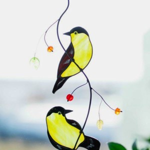 Pereche de păsări cântătoare - casă & stil de viață - accesorii pentru decorat casa - decorațiuni de geam și decorațiuni de ușă  - decor ferestre și autocolant pentru geam - Artynos.ro