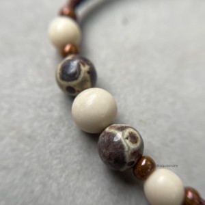 Asteroid jasp și marmură brățară minerală macrame -  - Artynos.ro