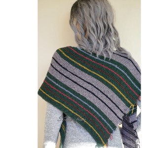 FOREST - șal tricotat manual exclusiv din alpaca, șal - îmbrăcăminte și modă - eșarfe, pălării, fularuri - șaluri - Artynos.ro