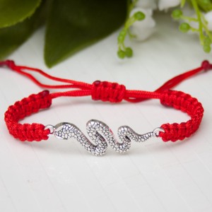 Bratara macramé impletita - Snake red, , , ARTYNOS