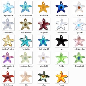 Bijuterii: stea de mare Swarovski 16mm în mai multe culori -  - Artynos.ro