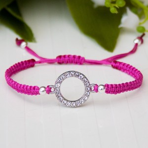 Bratara macramé impletita - Cercei cu pietre magenta roz, , , ARTYNOS