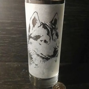 Pahar cu model Husky, gravat manual , , , ARTYNOS