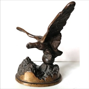 Pasarea Turul, vultur, statuie grea din bronz, Arte vizuale si accesorii , Sculptura, Statuie din metal, , ARTYNOS