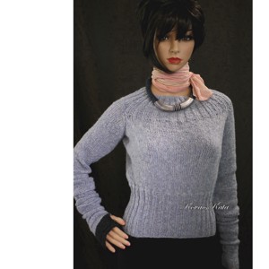 MADONNAALPAKA - pulover exclusiv tricotat manual / albastru SKY, Imbracaminte si moda, Haine dama, Hanorace, cardigane, Impletitura, ARTYNOS