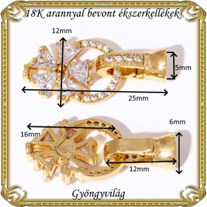 Închizătoare pentru bijuterii placată cu aur de 18K: închizătoare pentru lanț ABLK 02 -  - Artynos.ro