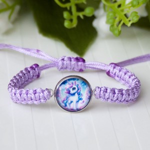 Bratara macramé impletita pentru copii - Unicorn unicorn mov deschis, , , ARTYNOS