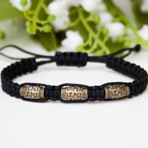 Bratara macramé impletita - Margele negru, , , ARTYNOS
