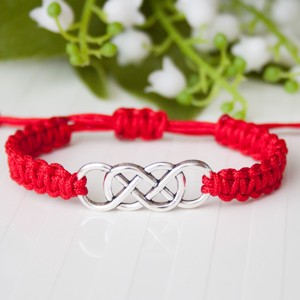 Bratara macramé impletita - big infinity rosu, , , ARTYNOS