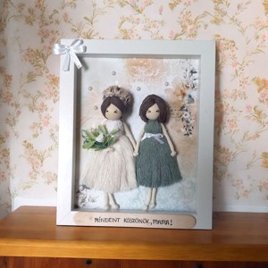 Cadou de felicitare pentru bunica - cu figuri macramé personalizabile -  - Artynos.ro
