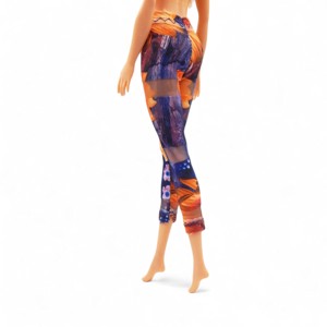 Colanți capri transparenți cu imprimeu floral, ciorapi � ținută pentru păpuși de tip Barbie (b003vr) -  - Artynos.ro