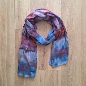 Purple Mist - Esarfa bumbac 100% vopsita manual, Imbracaminte si moda, Esarfe, palarii, fularuri, Esarfe, Altele, ARTYNOS