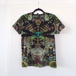 Midnight Garden - Tricou bumbac negru mozaic unicat - îmbrăcăminte și modă - haine damă - tricou și top de damă - Artynos.ro