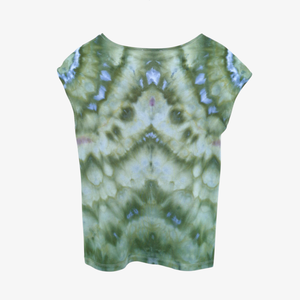 Tricou mătăsos modal bumbac vopsit manual verde - îmbrăcăminte și modă - haine damă - tricou și top de damă - Artynos.ro