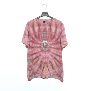 Tricou unisex bumbac vopsit manual roz, turcoaz - îmbrăcăminte și modă - haine damă - tricou și top de damă - Artynos.ro