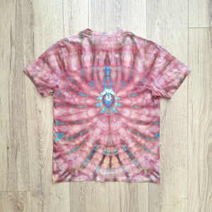 Tricou unisex bumbac vopsit manual roz, turcoaz - îmbrăcăminte și modă - haine damă - tricou și top de damă - Artynos.ro