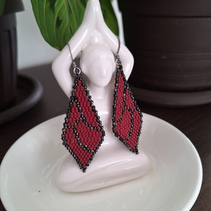 Cercei aripi de fluture din mărgele Miyuki Delica - bijuterii - cercei - cercei din mărgele - Artynos.ro