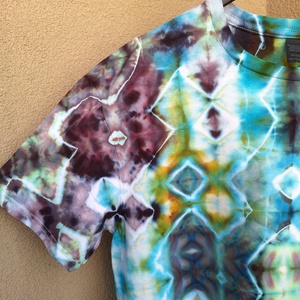 [L] Tricou bumbac unisex vopsit manual unicat glitch - îmbrăcăminte și modă - haine bărbați - tricouri bărbați - Artynos.ro