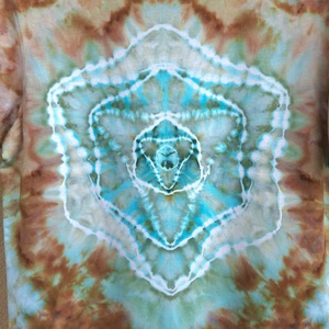 Tricou mandala maro turcoaz bumbac vopsit manual - îmbrăcăminte și modă - haine bărbați - tricouri bărbați - Artynos.ro