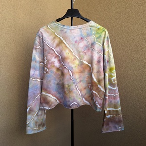 Tricou crop oversize bumbac moale stil hippie/boho - îmbrăcăminte și modă - haine damă - bluze damă - Artynos.ro