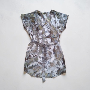 Rochie tunica vaporoasa de vara boho khaki unicat - Artynos.ro