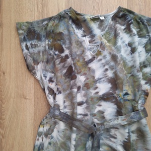 Rochie tunică vaporoasă de vară boho khaki unicat - îmbrăcăminte și modă - haine damă - rochie, dintr-o bucată - Artynos.ro