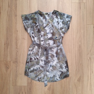 Rochie tunica vaporoasa de vara boho khaki unicat - Artynos.ro