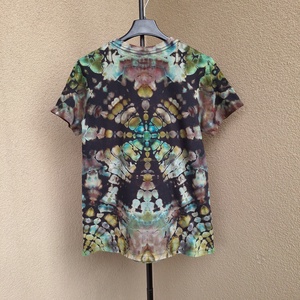 [M] Tricou rock psihedelic bumbac unicat negru verde - îmbrăcăminte și modă - haine damă - tricou și top de damă - Artynos.ro