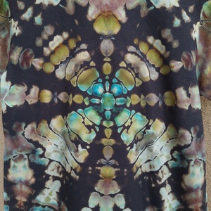 [M] Tricou rock psihedelic bumbac unicat negru verde - îmbrăcăminte și modă - haine damă - tricou și top de damă - Artynos.ro
