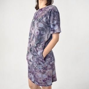 [S] Rochie tip tricou mov cu buzunare, din bumbac - îmbrăcăminte și modă - haine damă - rochie, dintr-o bucată - Artynos.ro