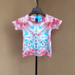 [2 ani] Tricou fetite bumbac floare roz turcoaz - Artynos.ro