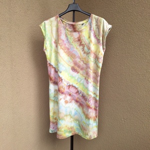 [S-M] Rochie tip tricou bumbac multicolor pastelat, Imbracaminte si moda, Haine dama, Rochie, dintr-o bucata, , ARTYNOS