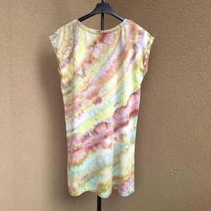 [S-M] Rochie tip tricou bumbac multicolor pastelat - îmbrăcăminte și modă - haine damă - rochie, dintr-o bucată - Artynos.ro
