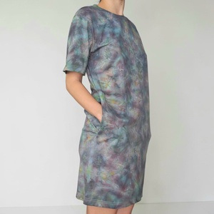 [S] Rochie tip tricou cu buzunare din bumbac unicat - îmbrăcăminte și modă - haine damă - rochie, dintr-o bucată - Artynos.ro