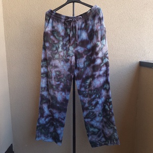 [L] Pantaloni unisex muselina bumbac vopsiti manual - Artynos.ro