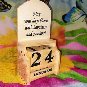 Calendar din lemn valabil in fiecare an, Casa & Stil de viata, Decoratiuni de casa, Decoratiuni de pereti, Calendar perete, Decoupage, transfer si tehnici servetel, Obiecte pictate, ARTYNOS
