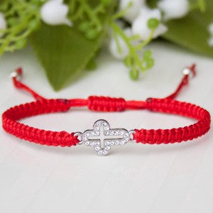 Bratara macramé impletita - Cross red, , , ARTYNOS