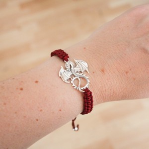 Brățară Makramé - Dragon burgundy -  - Artynos.ro