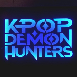 Fanii K-Pop Demon Hunters - pictură murală cu iluminare ambientală - casă & stil de viață - accesorii pentru decorat casa - picturi murale - artă de perete din lemn - Artynos.ro