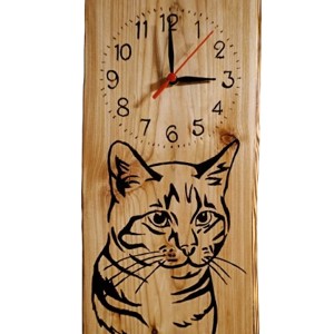 Ceas de perete din lemn pentru pisicute, , , ARTYNOS