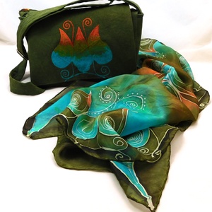 Cadou special - Green and orange - îmbrăcăminte și modă - eșarfe, pălării, fularuri - eșarfe - Artynos.ro