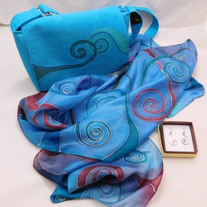 Cadou special - Turquoise Spirals - îmbrăcăminte și modă - eșarfe, pălării, fularuri - eșarfe - Artynos.ro