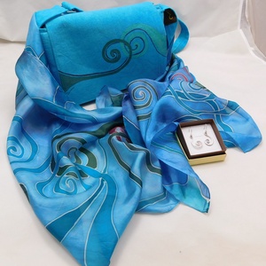 Cadou special - Turquoise Spirals - îmbrăcăminte și modă - eșarfe, pălării, fularuri - eșarfe - Artynos.ro