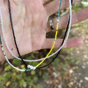 Colier negru cu perle de cultura - bijuterii - coliere - coliere din mărgele - Artynos.ro