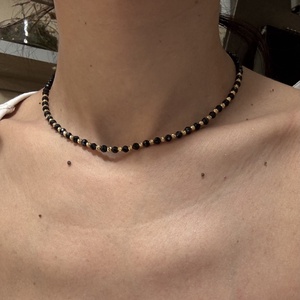 Colier onix si bilute argint auriu, Bijuterii, Coliere, Coliere din pietre semipretioase, , ARTYNOS