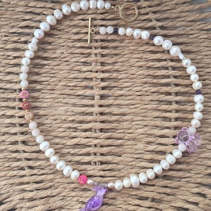 Colier perle de cultura si detalii colorate, Bijuterii, Coliere, Coliere cu pandative, , ARTYNOS