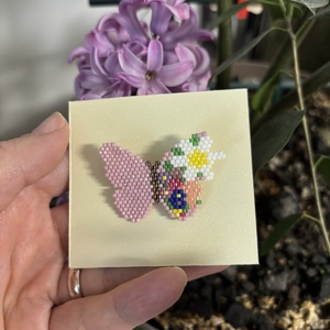 Brosa fluture colorat - bijuterii - broșe - Artynos.ro