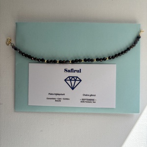 Bratara safir bleumarin si pisicuta argint - bijuterii - brățări - brățări din pietre semiprețioase - Artynos.ro