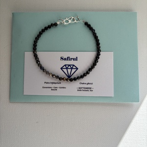 Bratara safir bleumarin si pisicuta argint - bijuterii - brățări - brățări din pietre semiprețioase - Artynos.ro