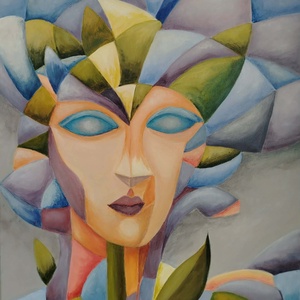 Femeia floare - arte vizuale și accesorii  - picturi - pictură acrilică - Artynos.ro